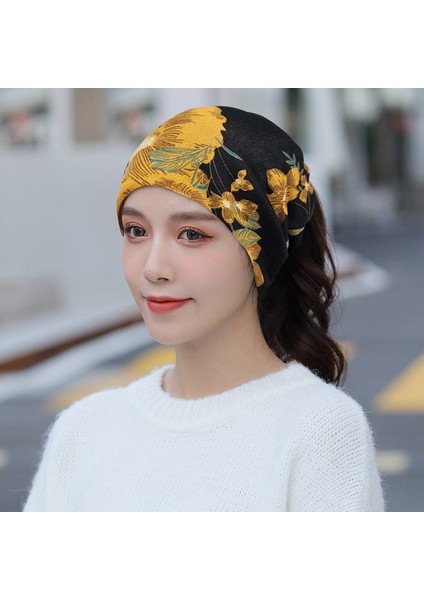 Anti-Soğuk Sıcak Yüz Değişim Boyun Atkı Kapağı Kafa Sonbahar ve Kış Yığılmış Kap Boyun Kapağı Çok Fonksiyonlu Örgü Erkek ve Kadın Bükülmüş Kap (Yurt Dışından)