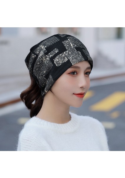 Anti-Soğuk Sıcak Yüz Değişim Boyun Atkı Kapağı Kafa Sonbahar ve Kış Yığılmış Kap Boyun Kapağı Çok Fonksiyonlu Örgü Erkek ve Kadın Bükülmüş Kap (Yurt Dışından)