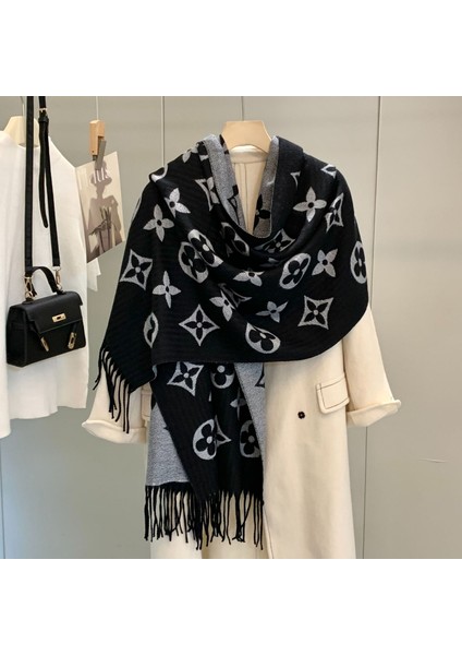 Şal Kadın Dış Almak Sonbahar ve Kış Atmosfer Duygu Püskül Hafif Lüks Kalın Yün Eşarp 5 Yeni (Yurt Dışından)