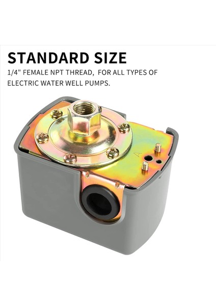 Kuyu Pompası Için 6x Basınç Anahtarı 40-60 Psi Su Basınç Anahtarı Ayarlanabilir Diferansiyel 1/4 Inç Dişi Npt (Yurt Dışından) indirimleri