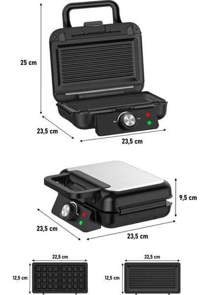 KSM-2432 Çıkarılabilir Plakalı Waffle Makinesi - Tost Plakası Hediye - fiyatları