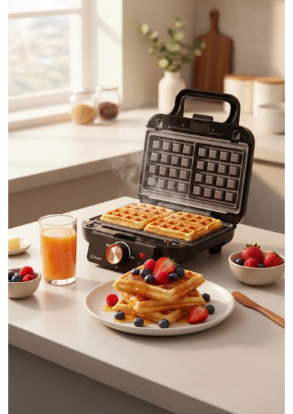KSM-2432 Çıkarılabilir Plakalı Waffle Makinesi - Tost Plakası Hediye - fırsatları