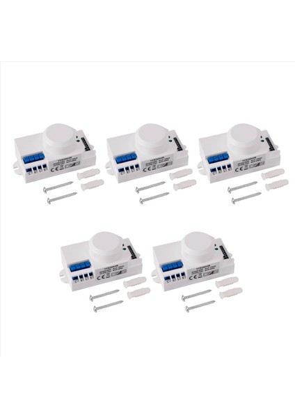 5x 220V 360 Derece Mikrodalga Sensörü Işık Anahtarı Indüksiyonu Mikrodalga Hareket Sensörü Anahtarı Titreşim Sensörü (Yurt Dışından)