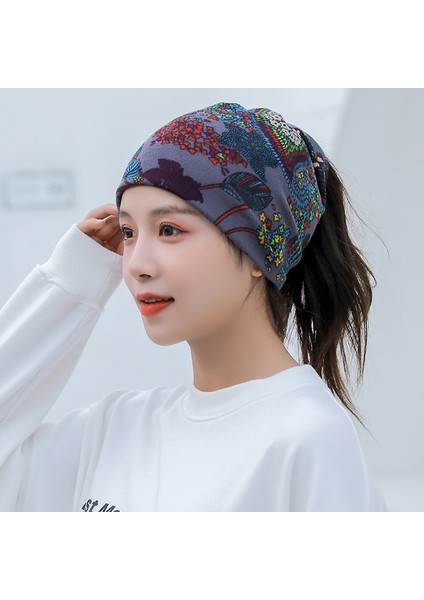 Anti-Soğuk Sıcak Yüz Değişim Boyun Atkı Kapağı Kafa Sonbahar ve Kış Yığılmış Kap Boyun Kapağı Çok Fonksiyonlu Örgü Erkek ve Kadın Bükülmüş Kap (Yurt Dışından)