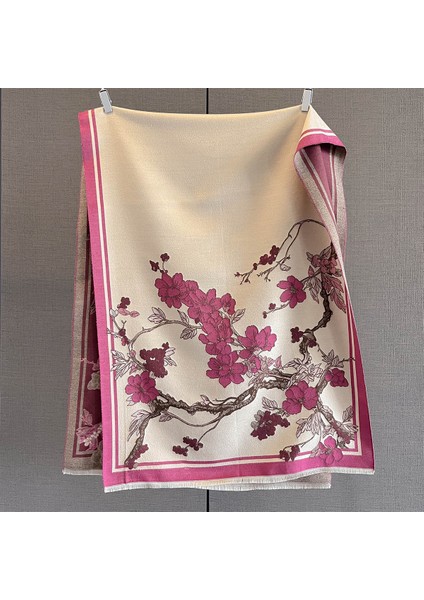 Yeni Sonbahar ve Kış Renk Engelleme Manolya Moda Eşarp Kadın Kış Yüz Mizaç Boyun Soğuk Şal (Yurt Dışından)