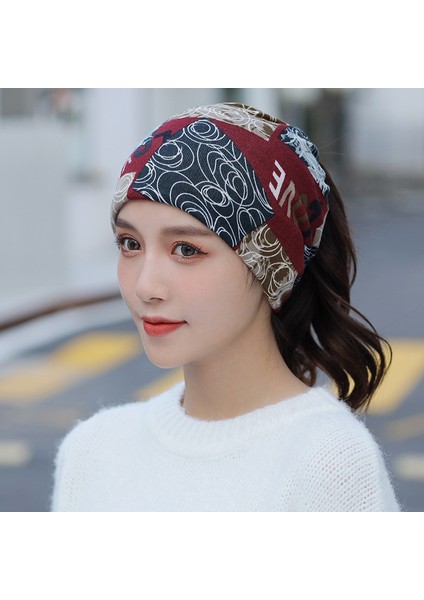 Anti-Soğuk Sıcak Yüz Değişim Boyun Atkı Kapağı Kafa Sonbahar ve Kış Yığılmış Kap Boyun Kapağı Çok Fonksiyonlu Örgü Erkek ve Kadın Bükülmüş Kap (Yurt Dışından)