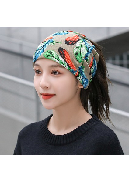 Anti-Soğuk Sıcak Yüz Değişim Boyun Atkı Kapağı Kafa Sonbahar ve Kış Yığılmış Kap Boyun Kapağı Çok Fonksiyonlu Örgü Erkek ve Kadın Bükülmüş Kap (Yurt Dışından)