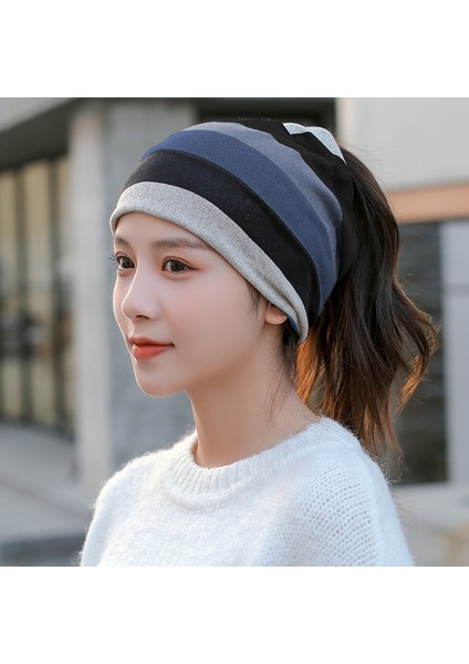 Anti-Soğuk Sıcak Yüz Değişim Boyun Atkı Kapağı Kafa Sonbahar ve Kış Yığılmış Kap Boyun Kapağı Çok Fonksiyonlu Örgü Erkek ve Kadın Bükülmüş Kap (Yurt Dışından)