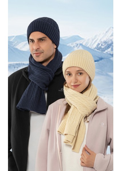 Sonbahar ve Kış Modası Sıcak Kaşmir Atkı Şapka Seti Kadın Örme Yün Şapka Atkı Iki Parçalı Erkek (Yurt Dışından) modelleri