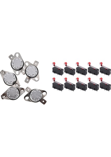 5pcs KSD301 250V 10A Termostat Sıcaklık Kontrol Anahtarı 10 Pcs Mikro-Solcu Kol Kolu Kapanış Sınır Anahtarı (Yurt Dışından)