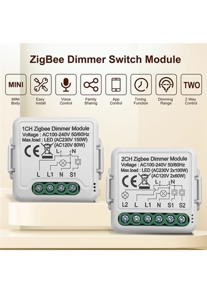 Tuya Zigbee Akıllı Dimmer Anahtar Modülü 2 Yollu Kontrol Dıy Dıy Dimmable Anahtarları 10A Alexa Için Çalışma (1 Çete) (Yurt Dışından) modelleri