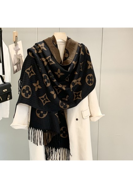 Şal Kadın Dış Almak Sonbahar ve Kış Atmosfer Duygu Püskül Hafif Lüks Kalın Yün Eşarp 5 Yeni (Yurt Dışından)