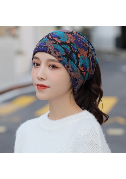 Anti-Soğuk Sıcak Yüz Değişim Boyun Atkı Kapağı Kafa Sonbahar ve Kış Yığılmış Kap Boyun Kapağı Çok Fonksiyonlu Örgü Erkek ve Kadın Bükülmüş Kap (Yurt Dışından)