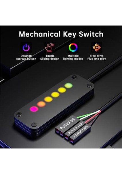 Pc Güç Kontrolü Dokunmatik Kontrol Pc Güç Masaüstü Bilgisayar Harici Güç Sw Güç LED 2m Kablolarla Kapalı (Yurt Dışından) fiyatları