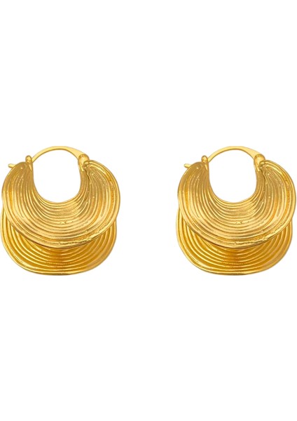 ADORE-A-472 Altın Avrupa Tarzı Çizgili Kadın Küpeleri (Yurt Dışından)