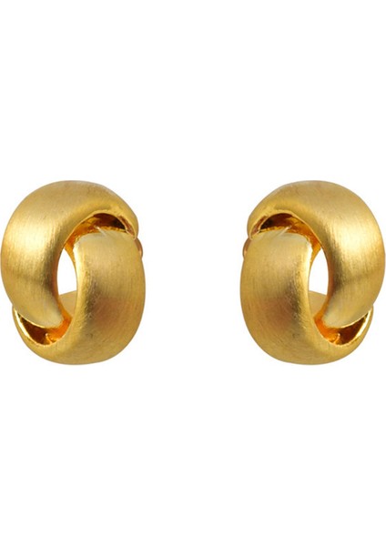 ADORE-R0176 Altın Fırçalanmış Örgülü Küçük Küpe (Yurt Dışından)