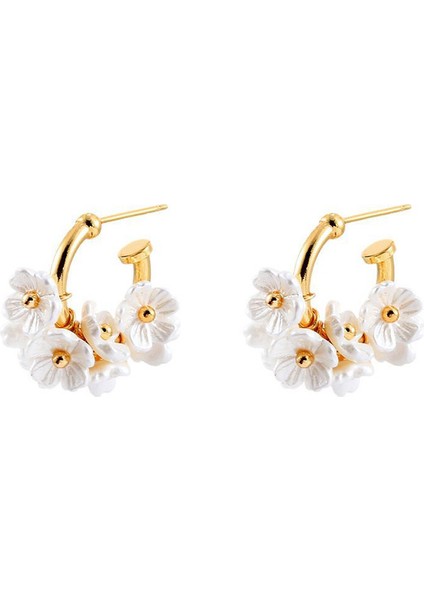 ADORE-A-1336 Altın Kabuk Yapraklı Kadın Küpeleri (Yurt Dışından)