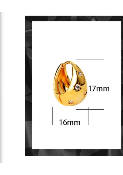 ADORE-R0269 Altın Yuvarlak Sekiz Köşeli Yıldız Zirkonyum Küpeler (Yurt Dışından) fiyatları