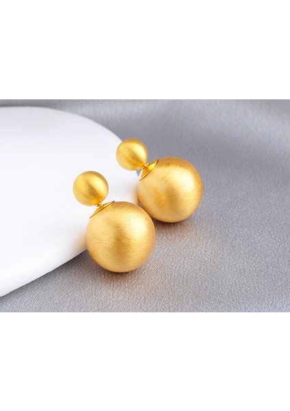 ADORE-R0062 Altın Fırçalanmış Top Küpe (Yurt Dışından) fiyatları