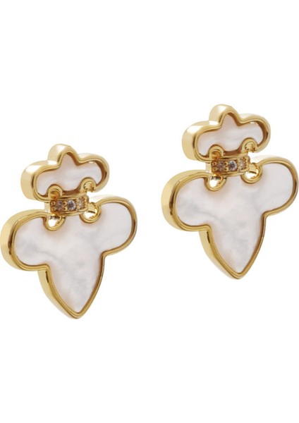 ADORE-R0543 Altın Fransız Iris Kabuğu Küpe (Yurt Dışından)