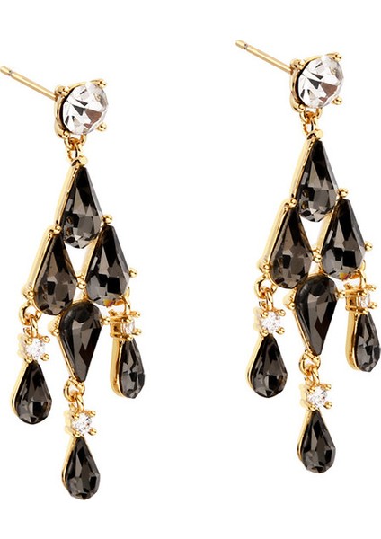 ADORE-R0661 Altın Damla Zirkon Püskül Küpeler (Yurt Dışından)