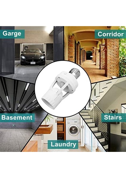 2pcs E27 Hareket Sensörü Işık Anahtarı 100-240V Hareket Dedektörü Temel Lamba Tutucu Işık Kontrolü Akıllı Anahtar Ampul Soketi (Yurt Dışından)