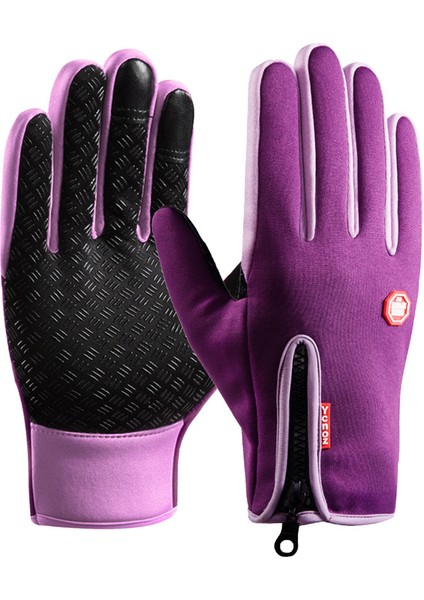 Isıtmalı Eldiven, Erkek-Kadın Kayak, Dış Mekan Sporları, Dokunmatik Ekranlı, Kaymaz, Dağcılık, Fermuarlı Isıtmalı Eldiven (Yurt Dışından)