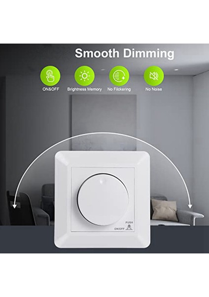 2x LED Dimmer Anahtarı Dimmable LED ve Halojen Için Yıkama Monte Dimmer 5-300 W Dimmer Switch LED Faz Kontrol Dimmer (Yurt Dışından) fiyatları