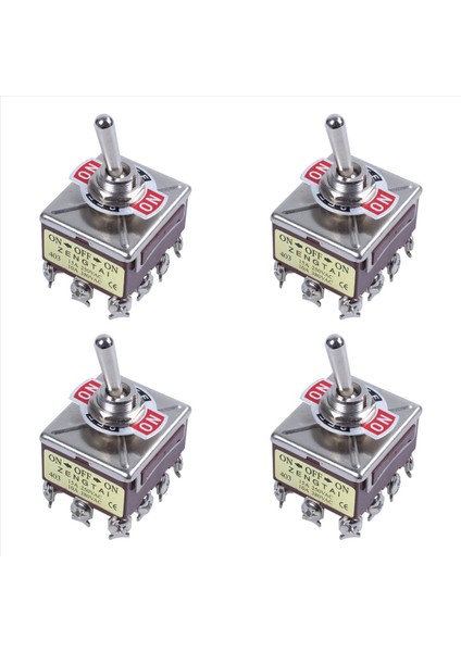 4x Ac 380V 10A Açma/kapalı/3 Konum 12 Pin Mandal Etme Geçiş Anahtarı 4pdt (Yurt Dışından)