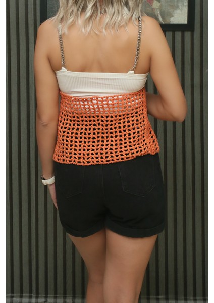 Kadın El Örgüsü Yazlık Askılı Bluz modelleri