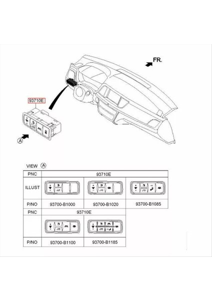 Yan Çökme Pad Siyah Anahtar 93710-D3350 Hyundai Için Tucson IX35 2016-2021 Dimmer Light Lane Assist Switch 93710D3350 (Yurt Dışından) fırsatları