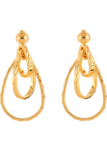 ADORE-A-288 Altın Çok Katmanlı Halka Damla Küpe (Yurt Dışından)