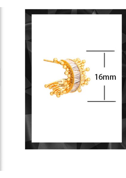 ADORE-R0619 Kadınlar Için Altın C Şeklinde Zirkonyum Küpe (Yurt Dışından) fiyatları