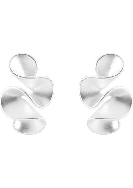 ADORE-A-1043 Gümüş Mat Çiçek Kadın Küpeleri (Yurt Dışından)