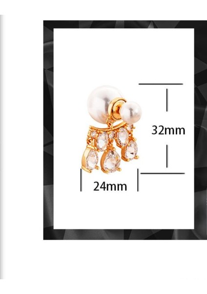 ADORE-R0636 Altın Tonlarında Inci ve Zirkon Taşlı Damla Küpeler (Yurt Dışından) fiyatları