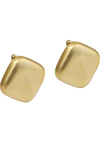 ADORE-R0235 Altın Geometrik Kare Fırçalanmış Küpe (Yurt Dışından)