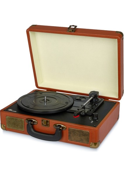 FM-102 Kahverengi Hoparlörlü Bluetoothlu Pikap Plak Çalar indirimleri