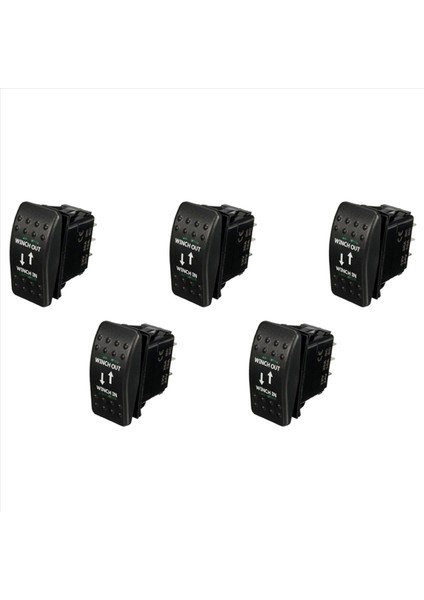 5x 12V 20A Vinç Içinde Vinç Çıkış Kapalı Rocker Anahtarı 7 Pin LED Yeşil (Yurt Dışından)