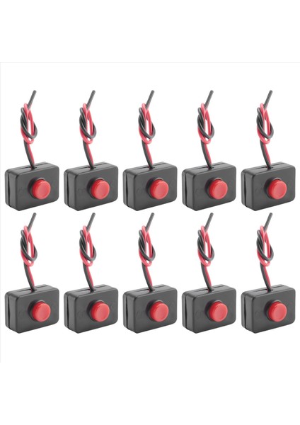 10X Dc 12V2A Yapıştırıcı Baskı Düğmesi Anlık Olarak Eylem Otomobiller Için Kablolu Anahtar (Yurt Dışından)