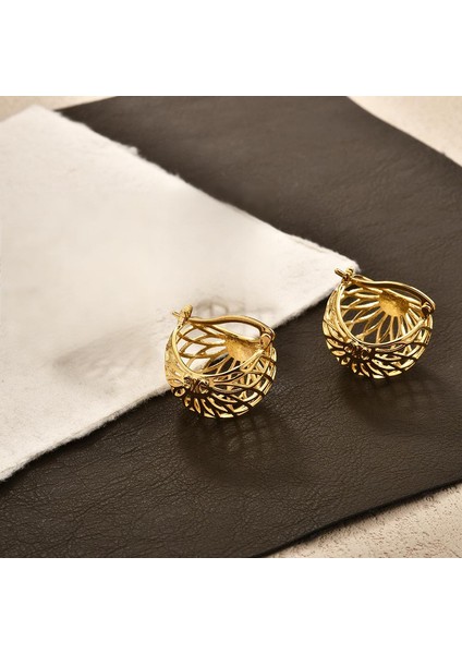 ADORE-R0641 Altın Sade Örgülü Içi Boş Küre Sepet Küpeler (Yurt Dışından) fiyatları