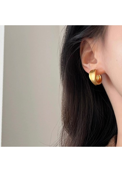 ADORE-A-726 Altın Fransız Fırçalanmış Yuvarlak Geometrik Küpeler (Yurt Dışından) fiyatları