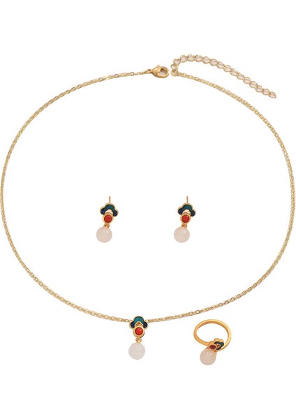 ADORE5494 Altın Uğurlu Bulut Kolye Takı Seti (Yurt Dışından)