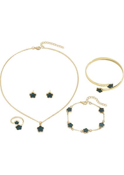 ADORE5499 Altın Beş Yapraklı Taçyapraklı Takı Seti (Yurt Dışından)