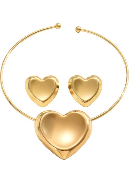 ADORE0047 Altın Aşk Kalp Takı Seti (Yurt Dışından)