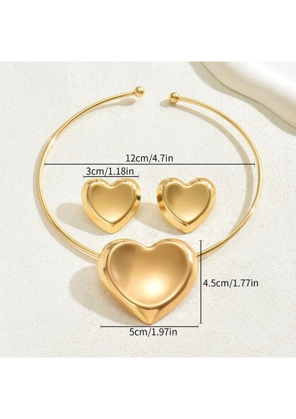 ADORE0047 Altın Aşk Kalp Takı Seti (Yurt Dışından) modelleri