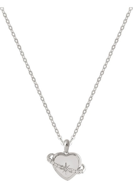 R2244 Gümüş Kalp Zirkonya Kolye (Yurt Dışından)