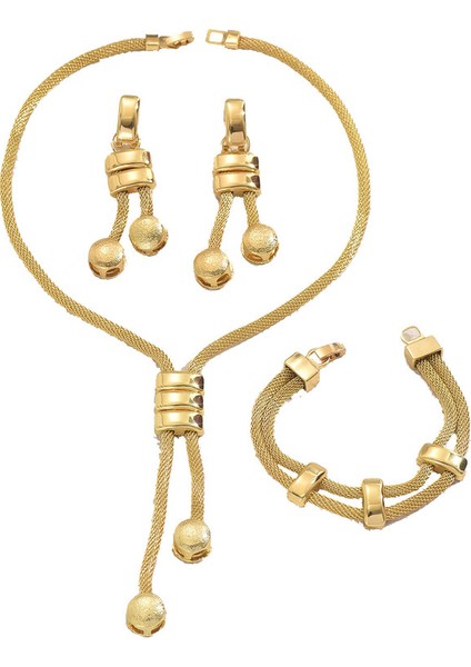 ADORE0018 Altın Çok Amaçlı Püsküllü Takı Seti (Yurt Dışından)