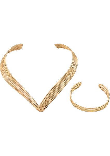 ADORE0029 Altın Çok Katmanlı Metal Punk Tarzı Takı Seti (Yurt Dışından)