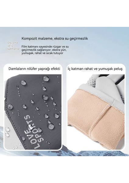 Sonbahar-Kış Hafif Geçirmez Su Geçirmez Kaymaz Dokunmatik Ekranlı Kış Dış Mekan Sporları Bisiklet Yünlü Kalın Isıtmalı Eldiven (Yurt Dışından) fiyatları