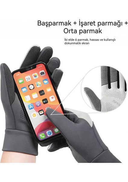 Sonbahar-Kış Hafif Geçirmez Su Geçirmez Kaymaz Dokunmatik Ekranlı Kış Dış Mekan Sporları Bisiklet Yünlü Kalın Isıtmalı Eldiven (Yurt Dışından) modelleri